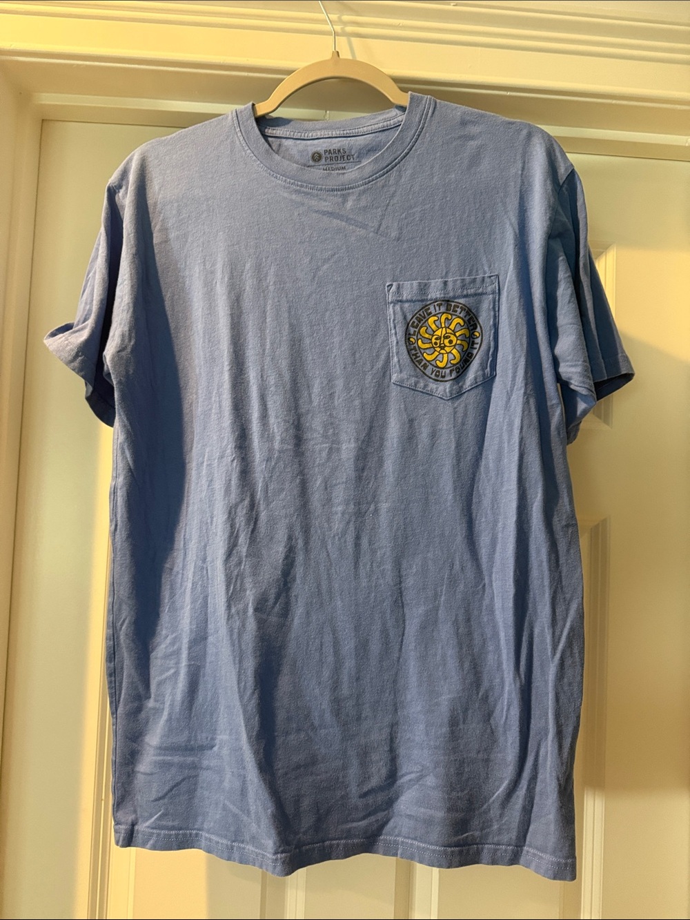 Parks Project Light Blue Pocket Tee with Yellow Sun Graphic